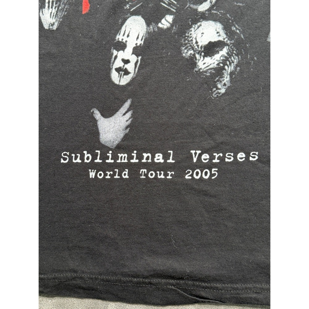 Slipknot T-Shirt Mens Medium Black Subliminal Verses World Tour 2005 Graphic Tee - Picture 4 of 8